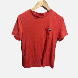 Yeti Mens No Sleep Till Brisket Pocket T-Shirt Red Heather Graphic Tee Small